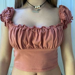 pacsun ruffles pink top
